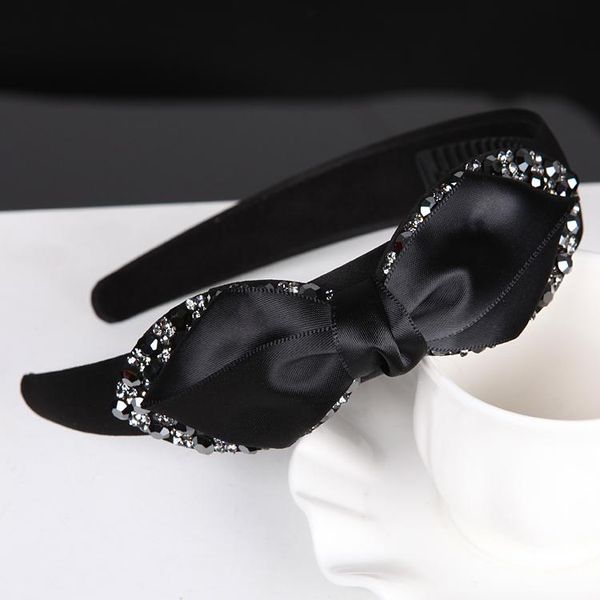 

diamond headband bow wide-brimmed hair hoop fabric with tooth slip hairpin headdress accessories