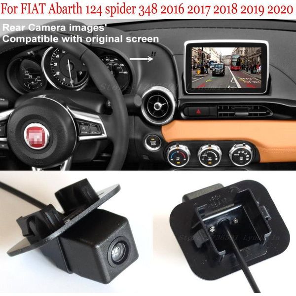 

car rear view cameras& parking sensors for abarth 124 spider 348 2021 28 pins adapter cable original screen compatible with 6v rearview
