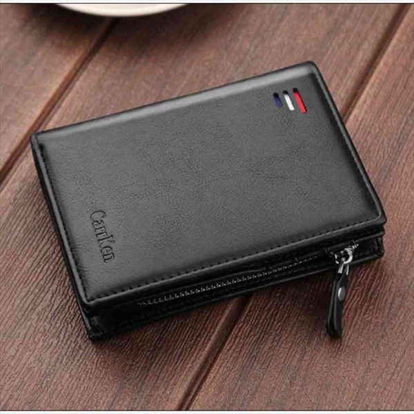 

brand short men wallets fashion card purse multifunction organ leather wallet for male zipper with coin pocket, Red;black