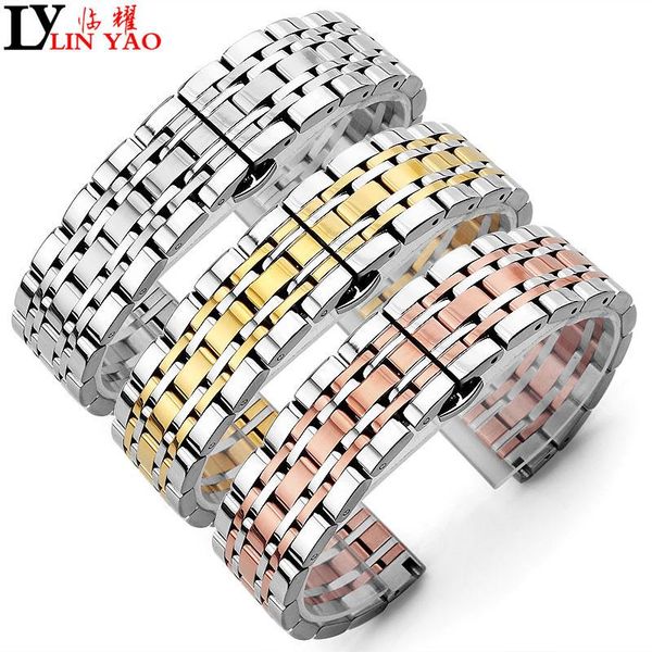 

watch bands solid stainless steel strap band men,women metal bracelets 20mm. apply to the ar 1601 1956 1680 1840., Black;brown