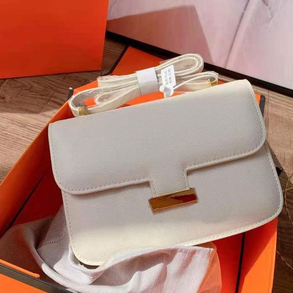 

leather crossbody bags imitation fashion lady designer shoulder bag luxury metal letter buckle flap wallet handbag