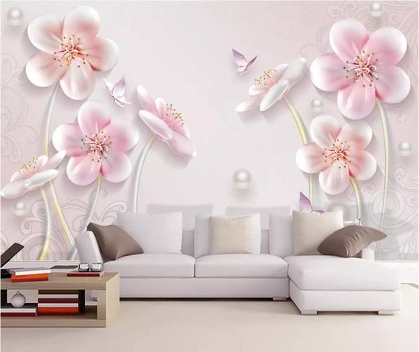 

wallpapers cjsir custom po wallpaper mural 3d embossed plum modern minimalist european tv background wall papers home decoration