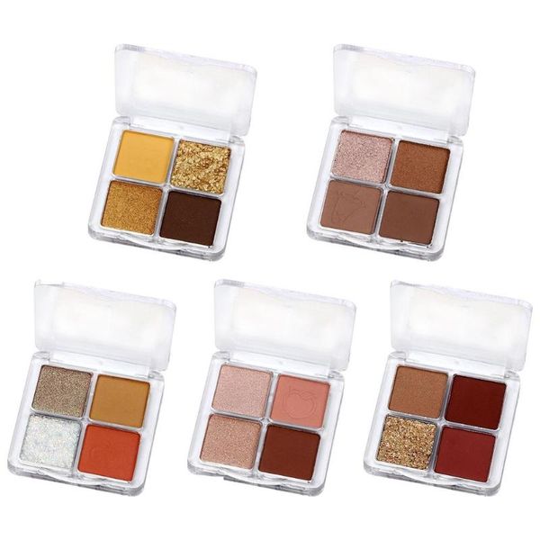 

eye shadow 4 colors pearlescent palette waterproof sequins glitter beads matte beginner shiny eyeshadow cosmetic