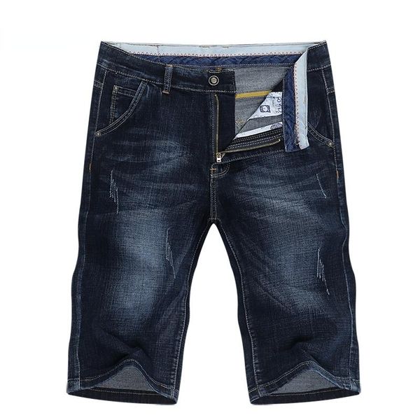 

men's jeans summer shorts men denim pants stretch dark blue fashion design slim straight male short hombre