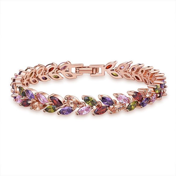 

multicolored wrist chain bracelet women jewelry gift 18k gold filled classic pretty accessories, Black