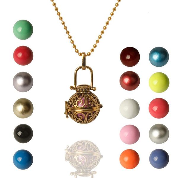 

pendant necklaces bola chime bell angel caller heart pregnant women, Silver