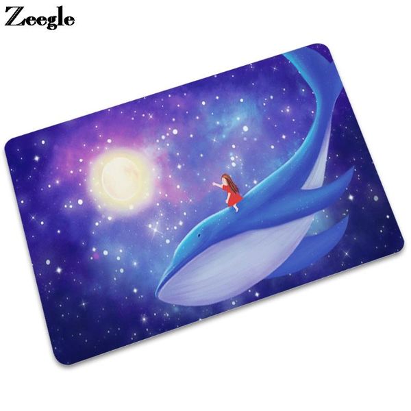 

fantasy scenery printing rubber carpet anti-slip floor for child and living room ultra-thin durable entrance door mat carpets