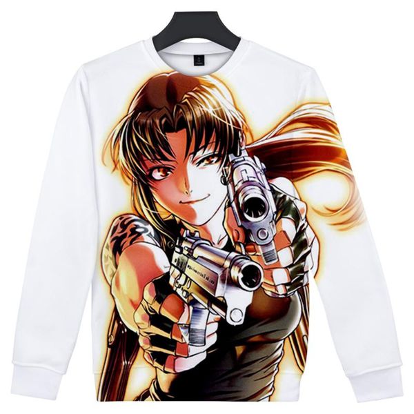 

men's hoodies & sweatshirts black lagoon anime 3d printed o-neck sweatshirt women/men fashion long sleeve streetwear clothes