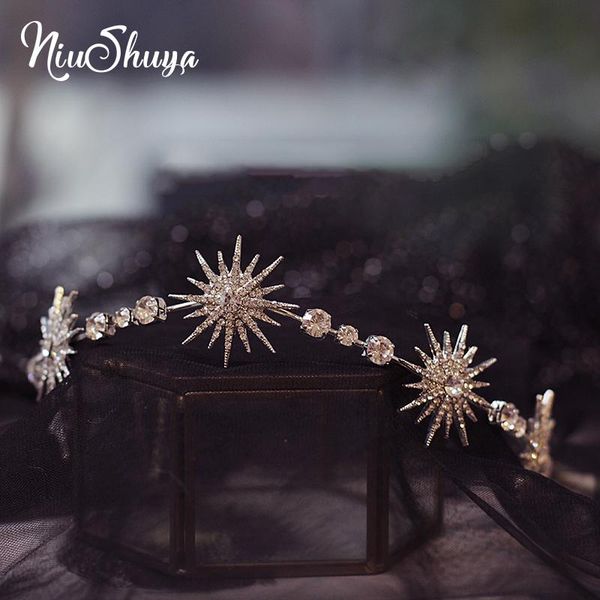

hair clips & barrettes niushuya rhinestone flower headband wedding crystal accessories tiaras crown bridal jewelry head jewelries, Golden;silver