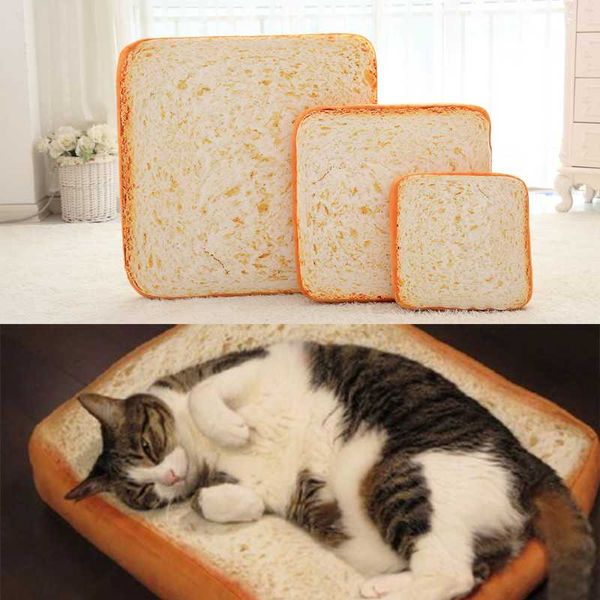 

bread style cats cushion toast slice pet mats bed soft warm mattress for dogs cat beds & furniture