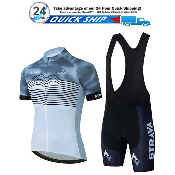 

racing sets 2021 pro strava summer cycling jersey set breathable team sport bicycle mens clothing short bike, Black;blue
