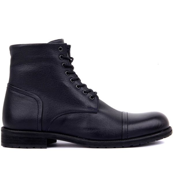 

boots genuine leather men's handmade winter for men zipper daily male boot size 40 to 44 made in turkey cyas, Black