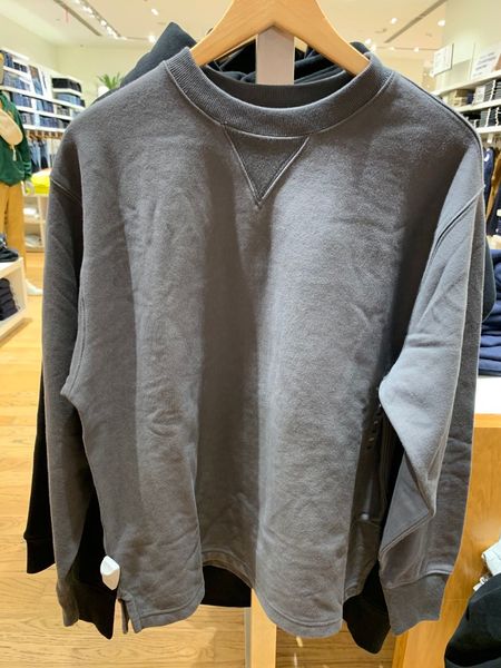 

brand hoodie gap men's cotton simple sweater autumn 2021 new trend leisure solid color 618748 635680, Black