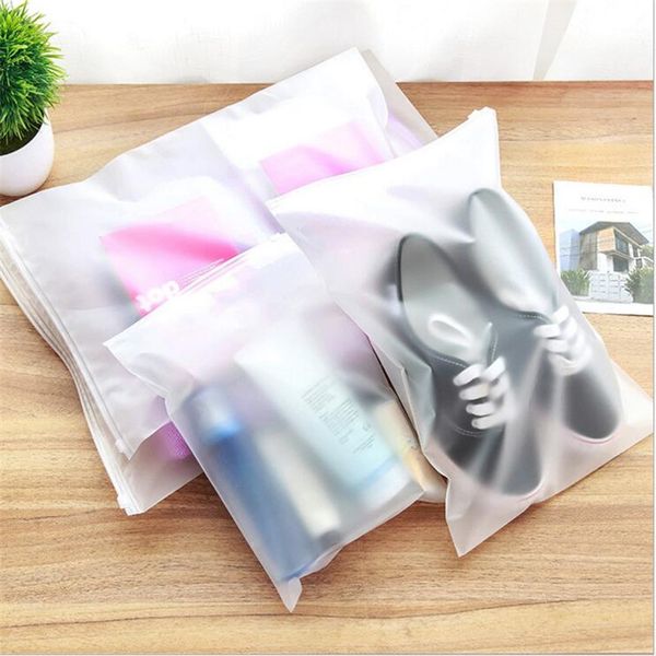 

travelling storage bag frosted plastic reclosable zipper bags reusable packaging pouch for clothes jewelry food package s