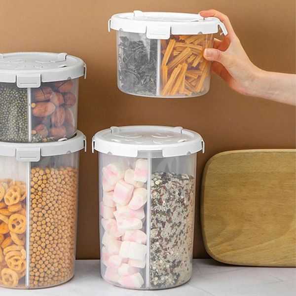 

storage bottles & jars translucent fourcompartment sealed freshkeeping bucket transparent multiopen food container for household kitchen box