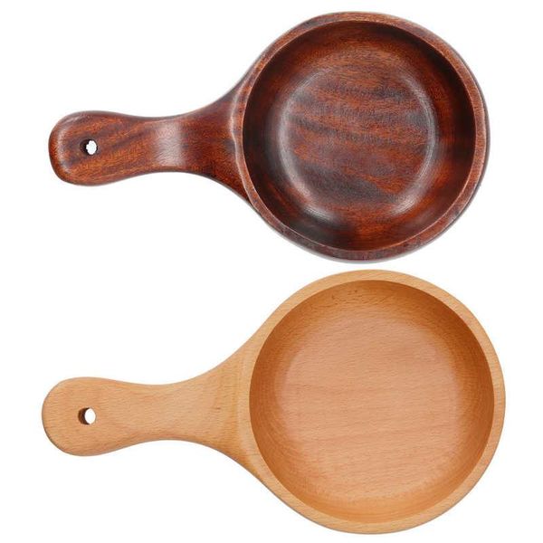 

bowls fruit plate bowl wooden with handle noodle for salad soup snack rice cereal serving home kitchen supplies