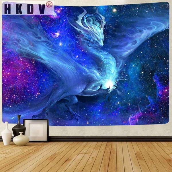 

tapestries hkdv trippy forest tapestry colorful galaxy dragon art wall hanging for living room bedroom home decor