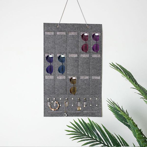 

1pc glasses storage bag wall hanging felt sunglasses bags