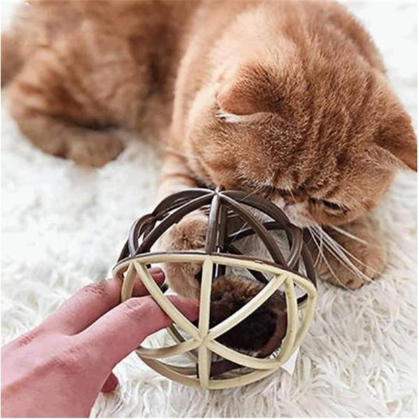 

cat toys ball shaped toy interactive with built-in mouse pet supplies