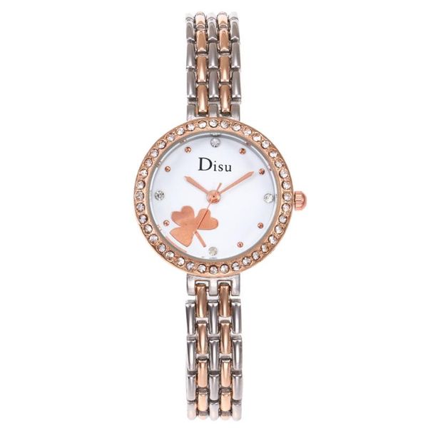 

wristwatches fashion petal clock dial female wristwatch selling rhinestone rose gold women watch casual quartz ladies montre femme, Slivery;brown