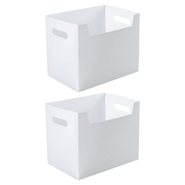 

storage drawers 2pcs book boxes household organizers deskdecor (white)