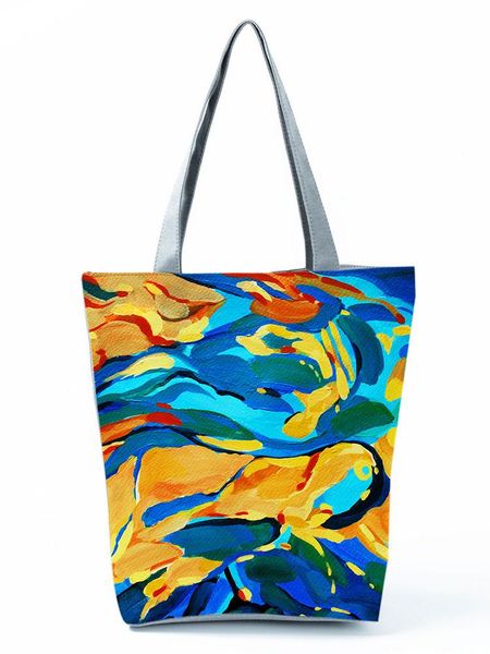 

evening bags bright colors handbag camouflage paint graphic design tote high capacity eco reusable shopping bag foldable women shoulder