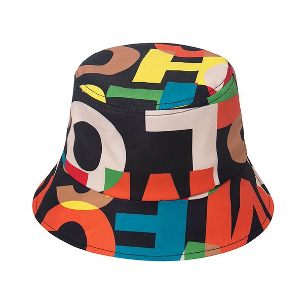 Summer Fashion Rainbow Letter Bucket Hats Sun Panama Cappellini da pesca per donna Ladies 2021 cappello colorato