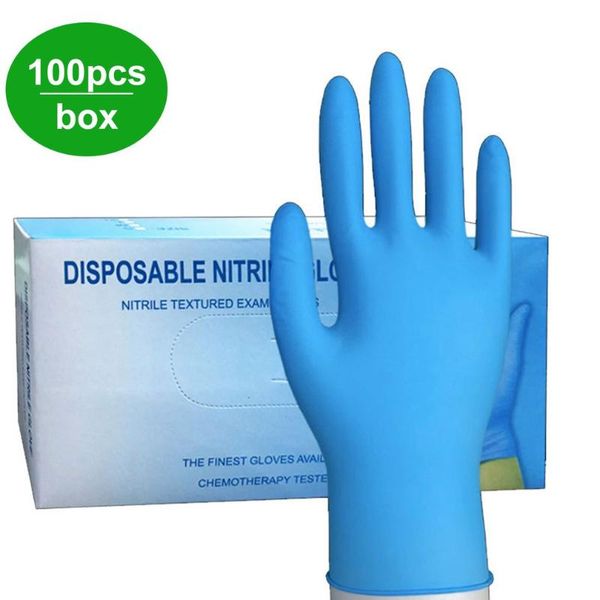 

disposable gloves 100pc nitrile waterproof powder latex for household kitchen laboratory cleaning