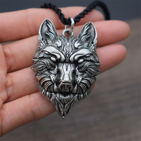 

pendant necklaces 10pcs punk wolf head necklace men's jewelry, Silver