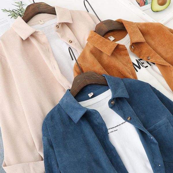 

korean fashion womens casual spring autumn long sleeve blouses shirt for women beige blue yellow green cotton blouse femme women's & s, White