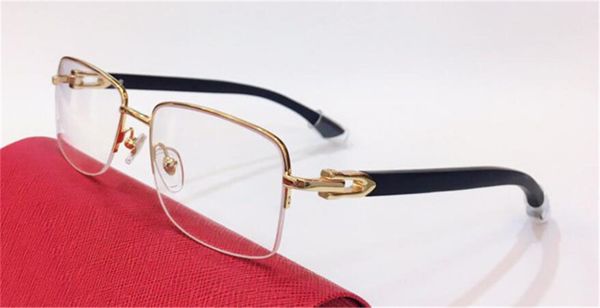 

selling glasses 18k square half-frame gold-plated ultra-light optical men business style versatile eyewear 0288