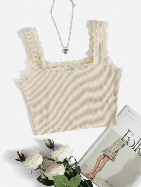 

lace trim tank v0gq#, White