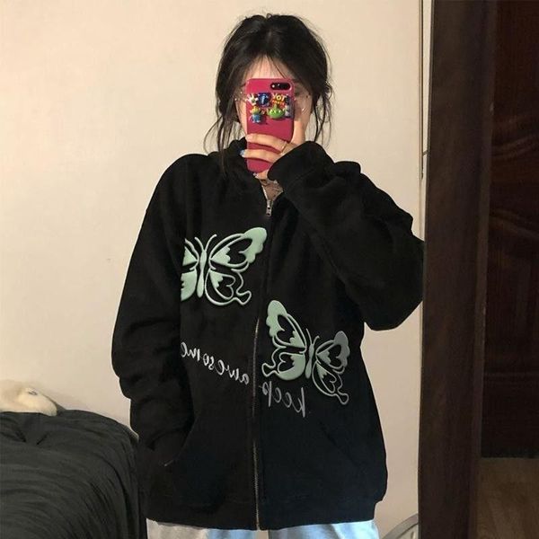 

women's jackets butterfly cardigan jacket women spring and autumn all-match 2021 national tide casual couple outer wear, Black;brown