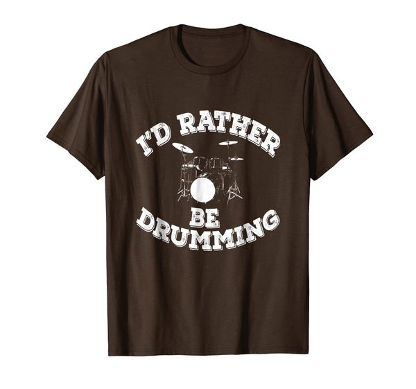 

i'd rather be drumming | drummer shirt gift, White;black