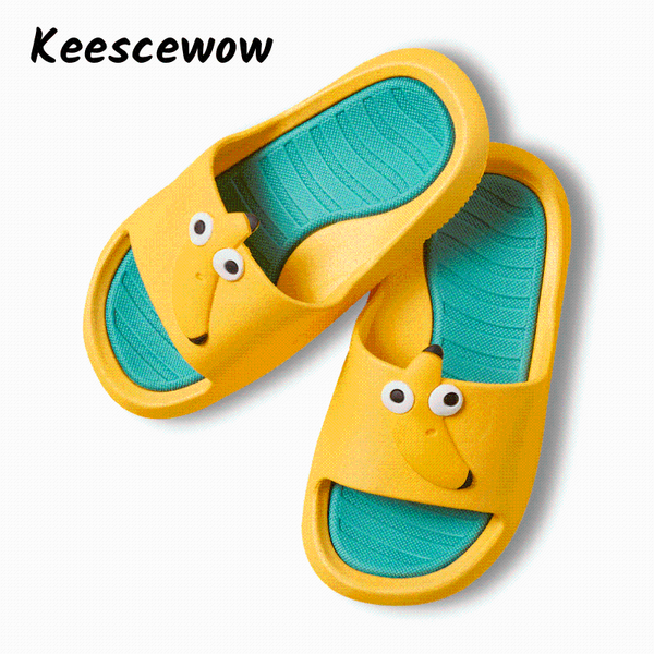 

keescewow children' slippers summer korean version of the cartoon fruit home interior cute baby red boy non-slip slipper, Black;grey