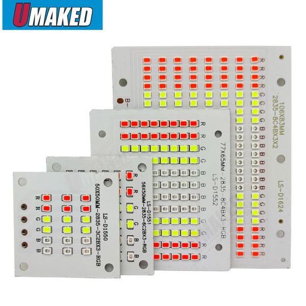 

floodlights 10pcs 10 20 30 50 100w rgb color led floodlight pcb smd2835 board, flood lighting source, lawn light, garden light