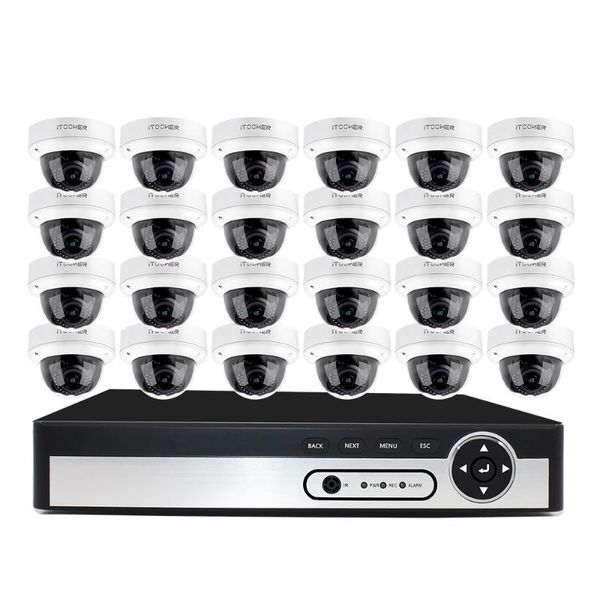 

h.265 32ch nvr kit with 24pcs 2mp poe camera cctv system cloud supports pc&mobille view indoor vandalproof onvif systems