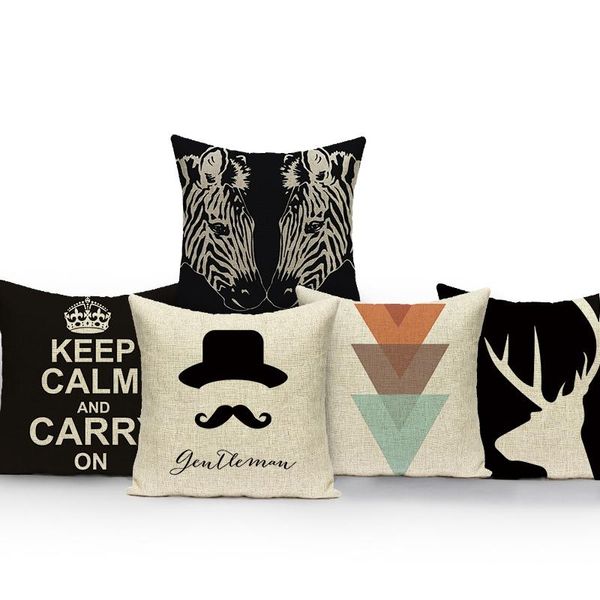 

cushion/decorative pillow nordic style geometry cushion cover animal deer letter home decor for sofa bed sweet custom case