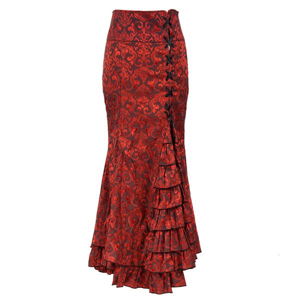 

costumes 2021 jacquard fishtail belt women's long skirt, Black