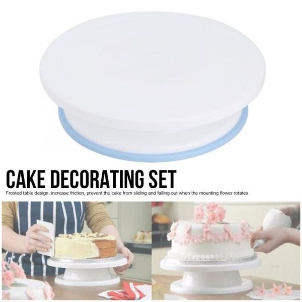 

household plastic cake turntable rotating dough knife decorating cream cakes stand rotary table baking & pastry tools