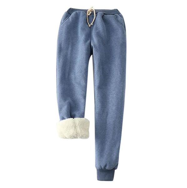 

women's pants & capris warm sherpa lined athletic sweatpants jogger fleece winter track large size casual woman home, Black;white