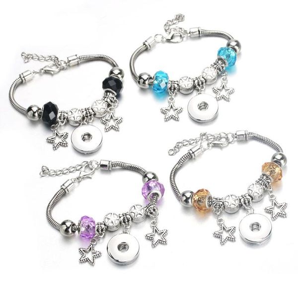 

charm bracelets wholesale snap jewelry lot bracelet bangle lobster buckle snake chain beaded for women 9997, Golden;silver