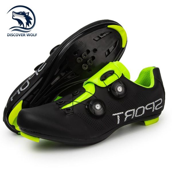 

professional cycling shoes ultralight self-locking racing road bike outdoor mtb sneakers men bicycle spd cleat footwear, Black
