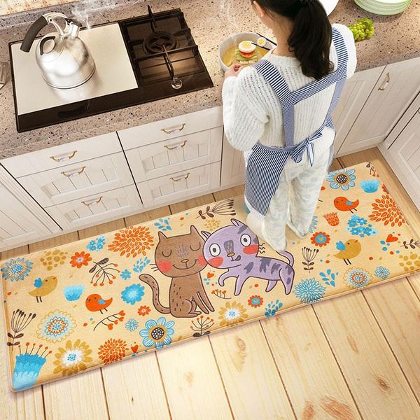 

carpets paysota kitchen carpet cute cartoon cat anti-skid rectangle floor mat