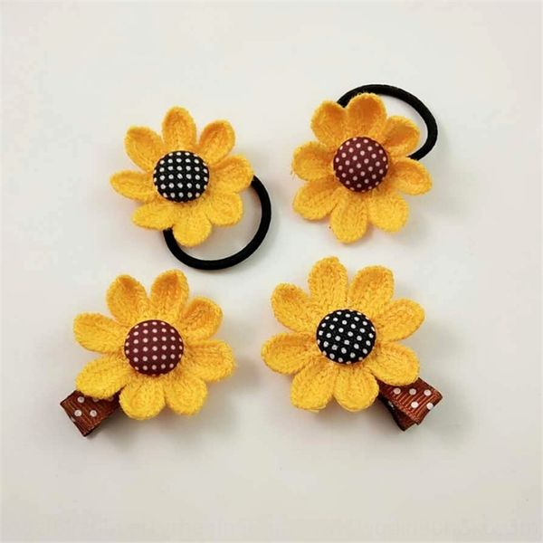 

0bv korean version rope hair accessories headdress small fresh headband sunflower headdress sunflower r rope girl heart bangs hai, Slivery;white