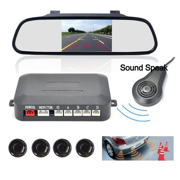 

car rear view cameras& parking sensors 4.3 inch tft lcd screen mirror monitor + 4