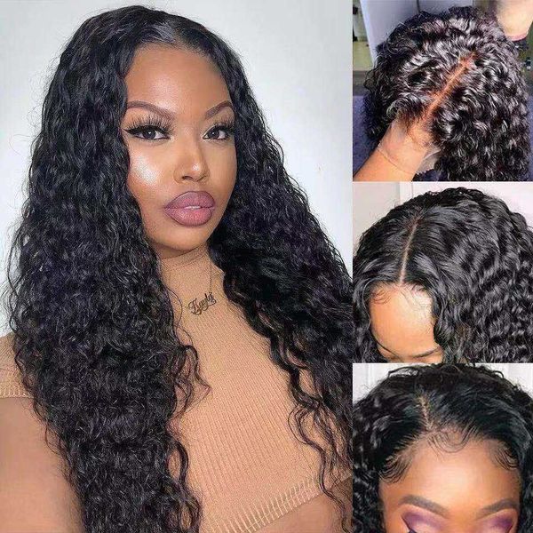 

long twisted chopsticks black rose net middle curly hair wig head cover