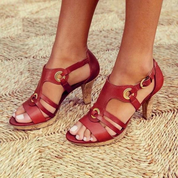 

fashion large size style elegant strap sandals women female bohemian summer high heels women's shoes, Black