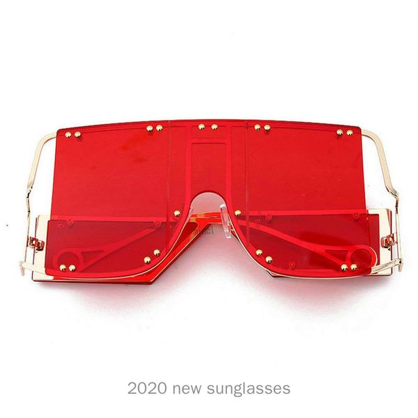 

mincl/fashion oversized red gradient sunglasses women brand designer rimless metal female sun glasses shades nx, White;black