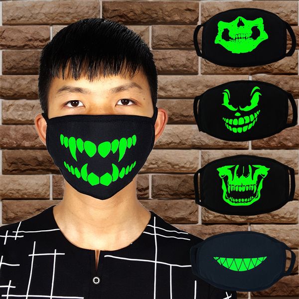 

thick mask cotton black phosphor minous mask personality fashion horror skull teeth winter warm men and women